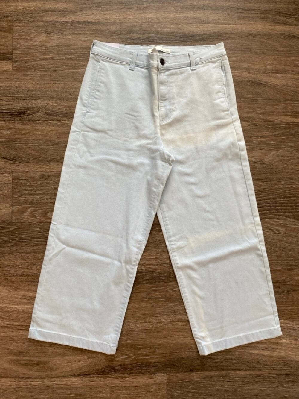 Ella Moss Womens Wide Leg Crop Jeans Light Wash Size 12 NWT Stretch Denim